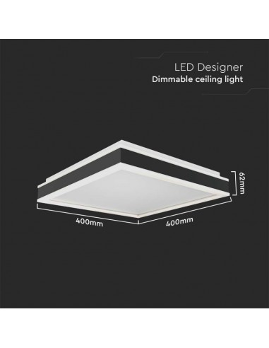 6914-Lampadario LED Quadrato  con Montaggio a Plafone Dimmerabile TRIAC Colore Nero -2