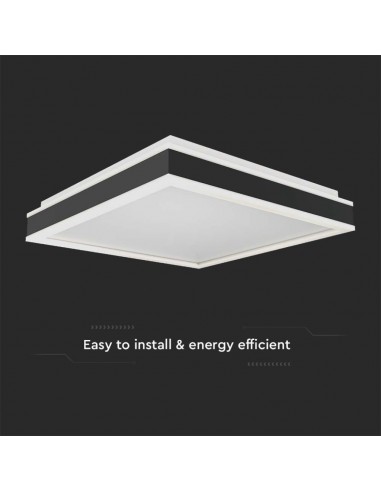 6914-Lampadario LED Quadrato  con Montaggio a Plafone Dimmerabile TRIAC Colore Nero -6