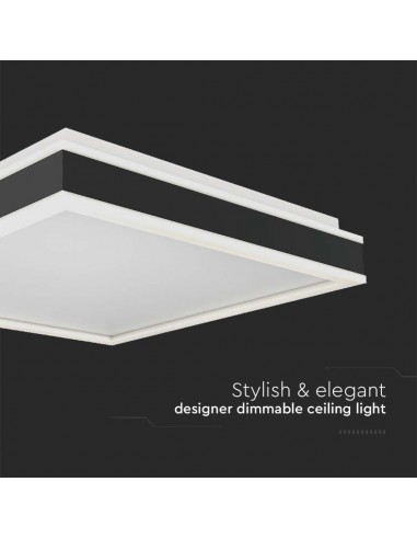 6914-Lampadario LED Quadrato  con Montaggio a Plafone Dimmerabile TRIAC Colore Nero -7