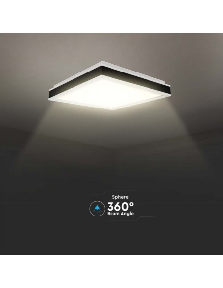 Lampadario LED Quadrato 38W con Montaggio a Plafone Dimmerabile TRIAC Nero 4000K