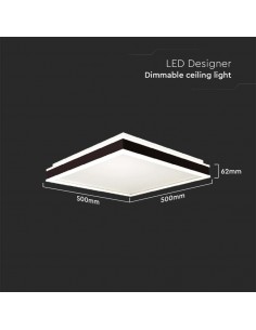 6917-Lampadario LED Quadrato  con Montaggio a Plafone Dimmerabile TRIAC Colore Nero -1 2