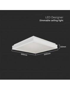 6918-Lampadario LED Quadrato  con Montaggio a Plafone Dimmerabile TRIAC Colore Bianco -1 2