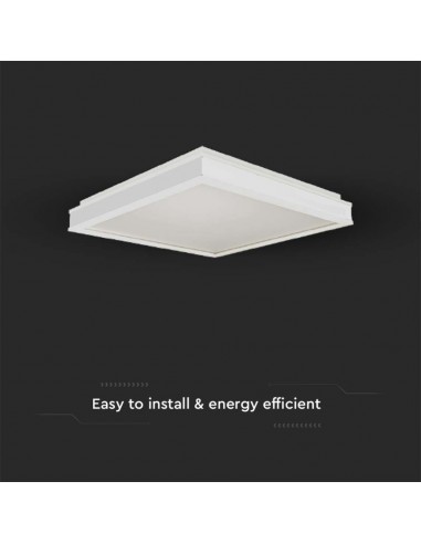 6918-Lampadario LED Quadrato  con Montaggio a Plafone Dimmerabile TRIAC Colore Bianco -6