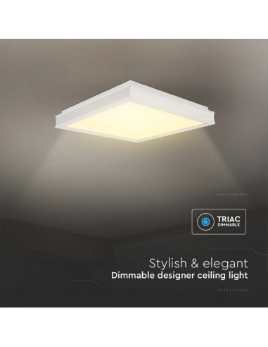 6918-Lampadario LED Quadrato  con Montaggio a Plafone Dimmerabile TRIAC Colore Bianco -7