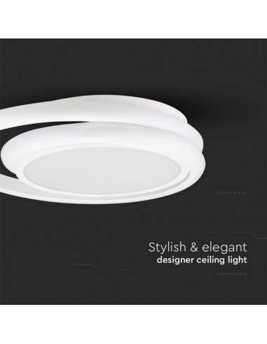 6921-Lampadario LED Rotondo Doppio  con Montaggio a Plafone Colore Bianco -7