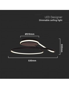6923-Lampadario LED dal Design Moderno Rotondo  in Alluminio Dimmerabile TRIAC Colore Nero К-1 2