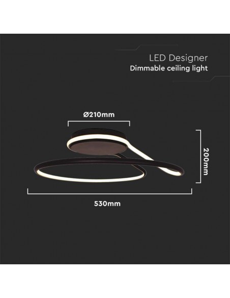 6923-Lampadario LED dal Design Moderno Rotondo  in Alluminio Dimmerabile TRIAC Colore Nero К-2