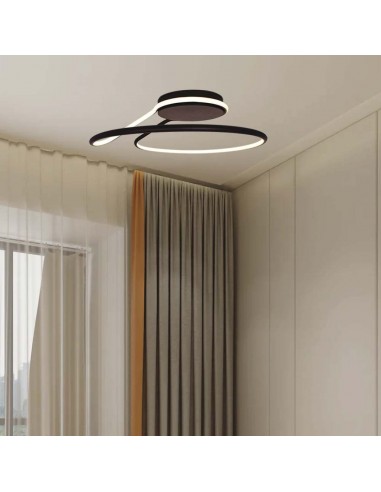6923-Lampadario LED dal Design Moderno Rotondo  in Alluminio Dimmerabile TRIAC Colore Nero К-3
