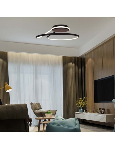 6923-Lampadario LED dal Design Moderno Rotondo  in Alluminio Dimmerabile TRIAC Colore Nero К-4