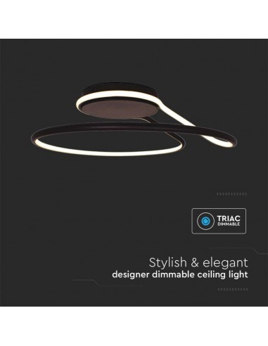 6923-Lampadario LED dal Design Moderno Rotondo  in Alluminio Dimmerabile TRIAC Colore Nero К-7