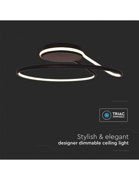 6923-Lampadario LED dal Design Moderno Rotondo  in Alluminio Dimmerabile TRIAC Colore Nero К-7