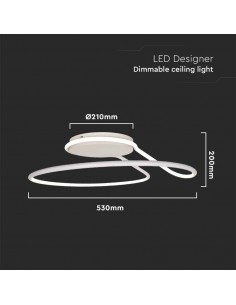 6924-Lampadario LED dal Design Moderno Rotondo  in Alluminio Dimmerabile TRIAC Colore Bianco К-1 2
