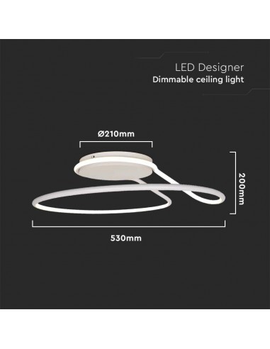6924-Lampadario LED dal Design Moderno Rotondo  in Alluminio Dimmerabile TRIAC Colore Bianco К-2