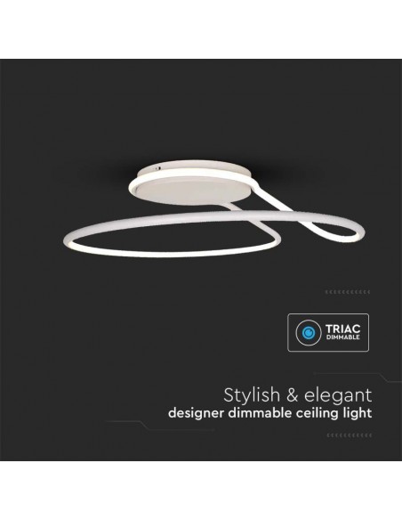 6924-Lampadario LED dal Design Moderno Rotondo  in Alluminio Dimmerabile TRIAC Colore Bianco К-7