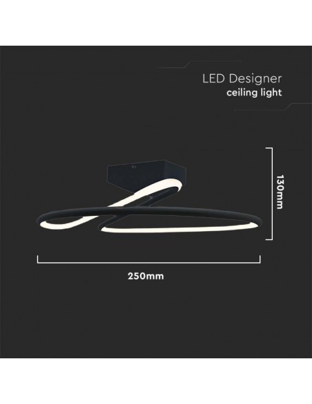 6926-Lampadario LED dal Design Moderno Rotondo  in Alluminio Colore Nero К-2