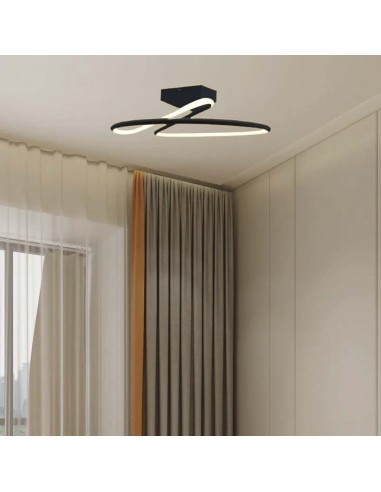 6926-Lampadario LED dal Design Moderno Rotondo  in Alluminio Colore Nero К-3