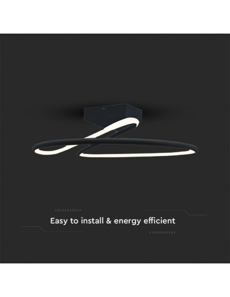 6926-Lampadario LED dal Design Moderno Rotondo  in Alluminio Colore Nero К-5