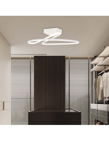 6927-Lampadario LED dal Design Moderno Rotondo  in Alluminio Colore Bianco К-3