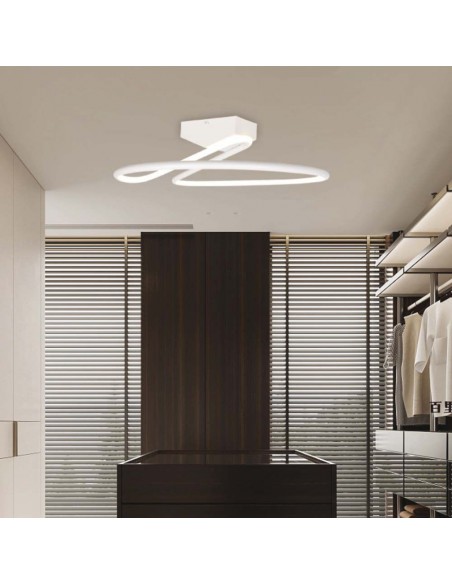 6927-Lampadario LED dal Design Moderno Rotondo  in Alluminio Colore Bianco К-3