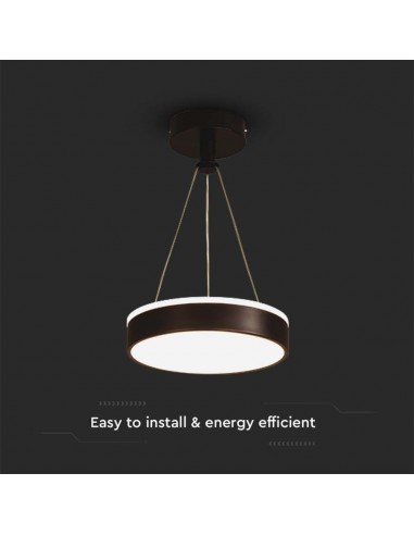 6931-Lampadario LED a Sospensione Circolare  in Metallo Colore Nero d mm h mm -6