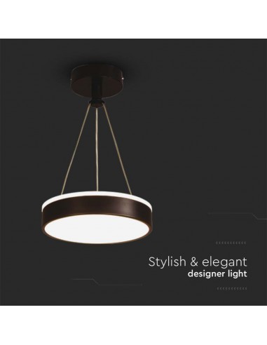 6931-Lampadario LED a Sospensione Circolare  in Metallo Colore Nero d mm h mm -7