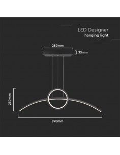 6933-Lampadario LED a Sospensione  dal Design Moderno Colore Nero -1 2