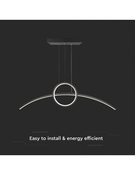 6933-Lampadario LED a Sospensione  dal Design Moderno Colore Nero -6