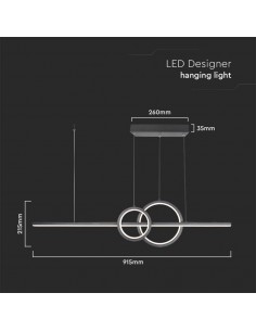 6935-Lampadario LED a Sospensione  in dal Design Moderno Colore Nero-1 2