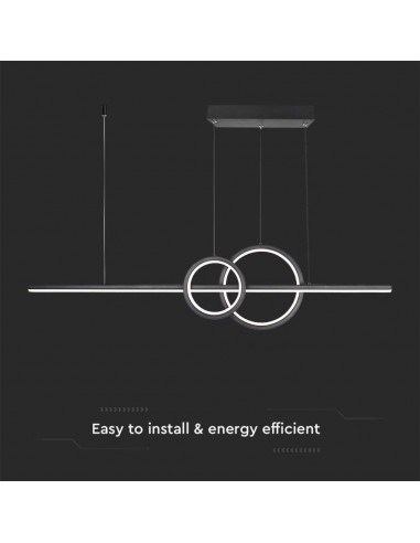 6935-Lampadario LED a Sospensione  in dal Design Moderno Colore Nero-6