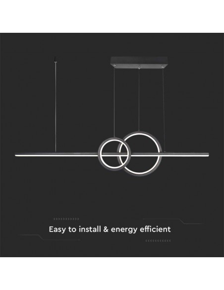 6935-Lampadario LED a Sospensione  in dal Design Moderno Colore Nero-6