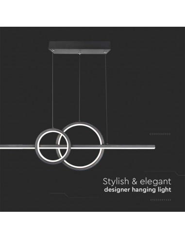 6935-Lampadario LED a Sospensione  in dal Design Moderno Colore Nero-7