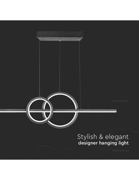 6935-Lampadario LED a Sospensione  in dal Design Moderno Colore Nero-7