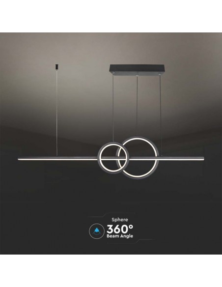 Lampadario LED a Sospensione 15W 3in1 dal Design Moderno Nero