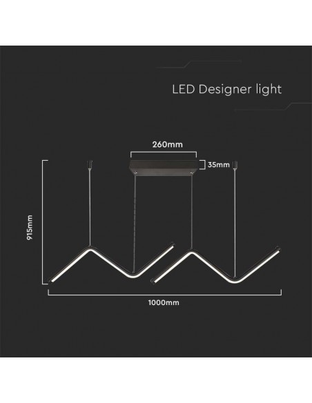 6937-Lampadario LED a Sospensione  dal Design Moderno Colore Nero -2