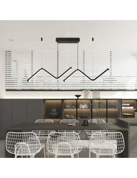 6937-Lampadario LED a Sospensione  dal Design Moderno Colore Nero -3