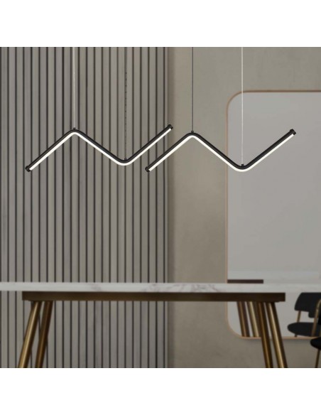 6937-Lampadario LED a Sospensione  dal Design Moderno Colore Nero -4