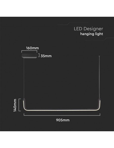 6939-Lampadario LED a Sospensione  Lmm dal Design Moderno Colore Nero -2