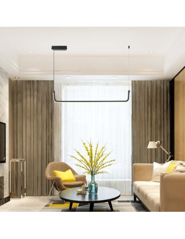 6939-Lampadario LED a Sospensione  Lmm dal Design Moderno Colore Nero -3