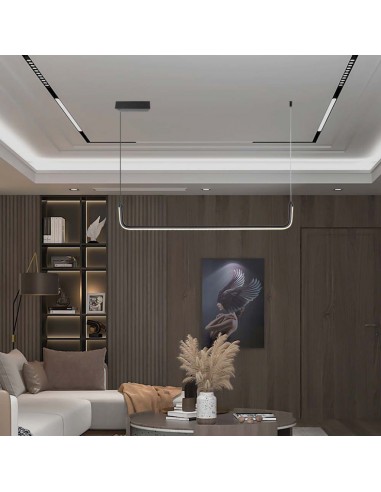 6939-Lampadario LED a Sospensione  Lmm dal Design Moderno Colore Nero -4