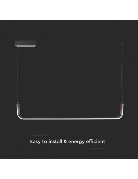 6939-Lampadario LED a Sospensione  Lmm dal Design Moderno Colore Nero -6