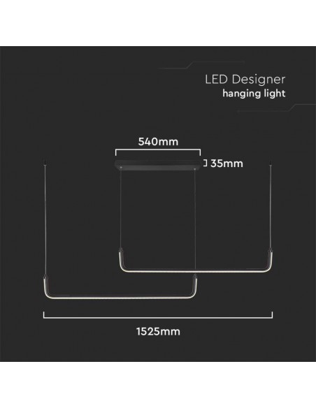 6941-Lampadario LED a Sospensione  Lmm dal Design Moderno Colore Nero -2