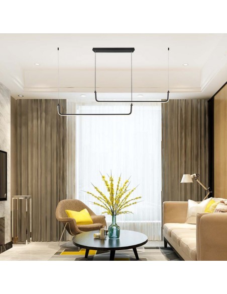 6941-Lampadario LED a Sospensione  Lmm dal Design Moderno Colore Nero -3