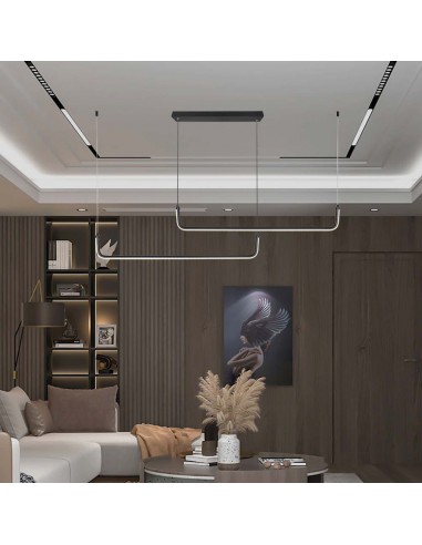 6941-Lampadario LED a Sospensione  Lmm dal Design Moderno Colore Nero -4