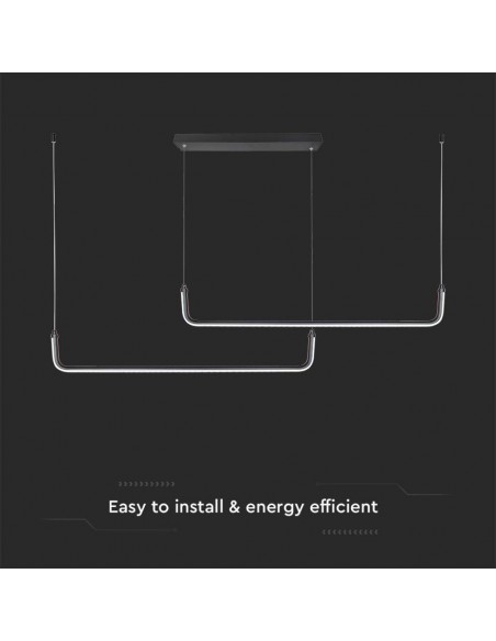 6941-Lampadario LED a Sospensione  Lmm dal Design Moderno Colore Nero -6