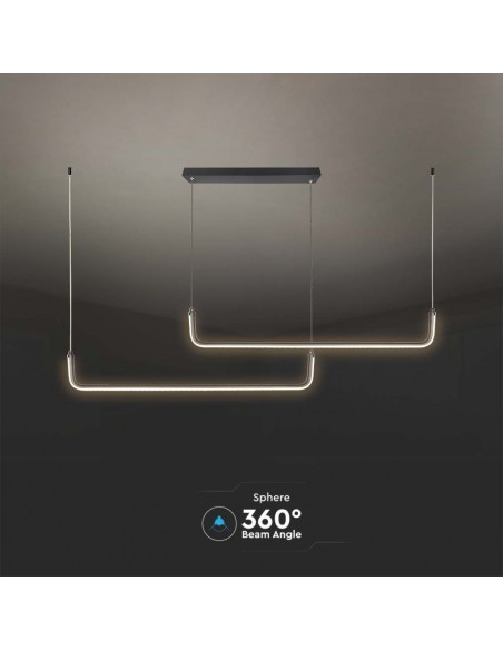 Lampadario LED a Sospensione 24W L:1525mm dal Design Moderno Nero 4000K