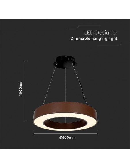 6959-Lampadario LED a Sospensione Circolare  Dimmerabile TRIAC in Metallo Colore Corten -2