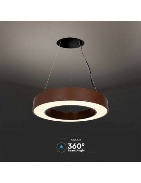 Lampadario LED a Sospensione Circolare 50W Dimmerabile TRIAC in Metallo Corten 4000K