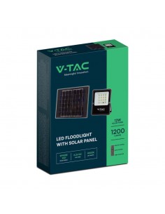 6966-Faro LED con Telecomando e Pannello Solare  -1 2