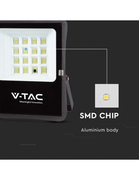 6968-Faro LED con Telecomando e Pannello Solare  -7