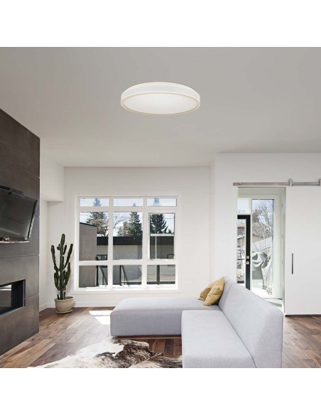 6987-Lampadario LED con Montaggio a Plafone  Dimmerabile TRIAC d mm h mm Colore Bianco -3